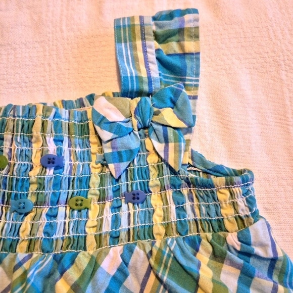 Gymboree girls size 2T Sea Splash line sleeveless smocked dress plaid GUC - Picture 3 of 6